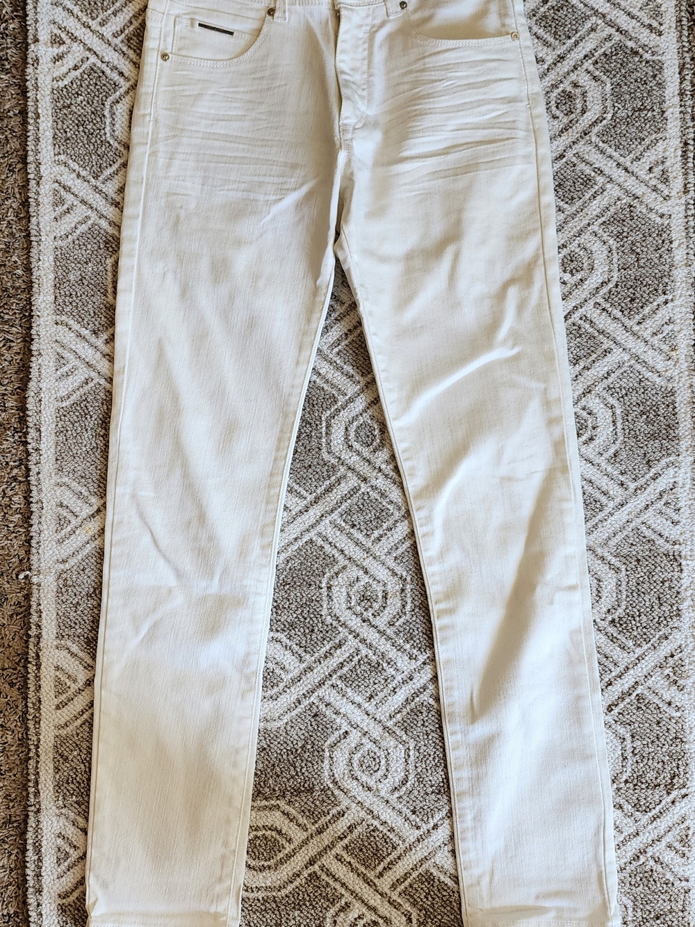 Zara Men Slim Straight Jeans in White